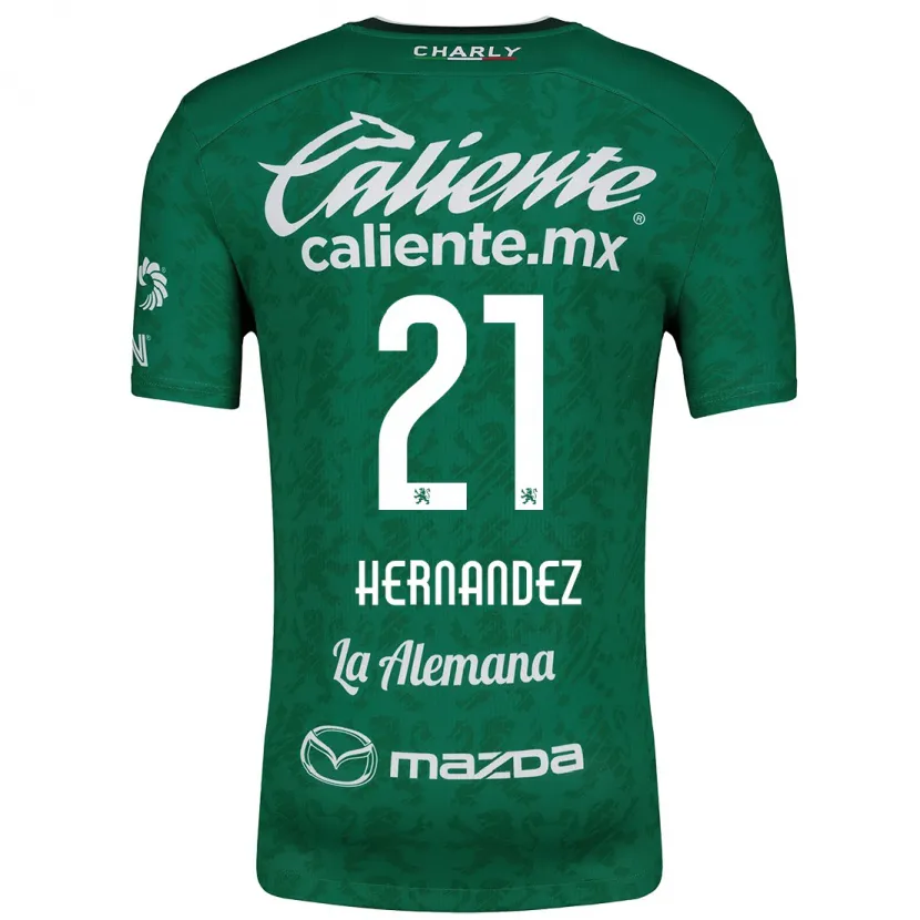 Danxen Enfant Maillot Alexa Hernández #21 Vert Blanc Tenues Domicile 2024/25 T-Shirt