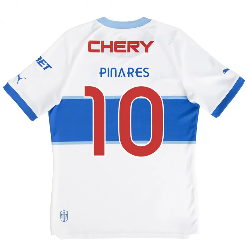 Danxen Enfant Maillot César Pinares #10 Blanc Bleu Tenues Domicile 2024/25 T-Shirt