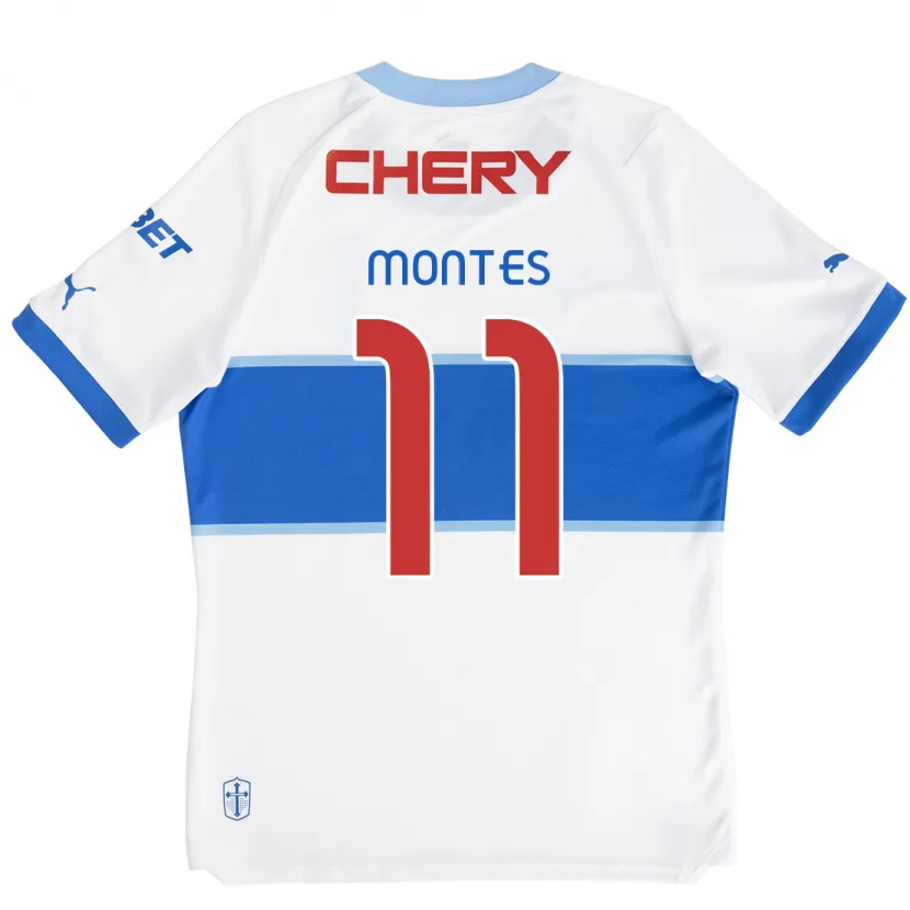 Danxen Enfant Maillot Clemente Montes #11 Blanc Bleu Tenues Domicile 2024/25 T-Shirt