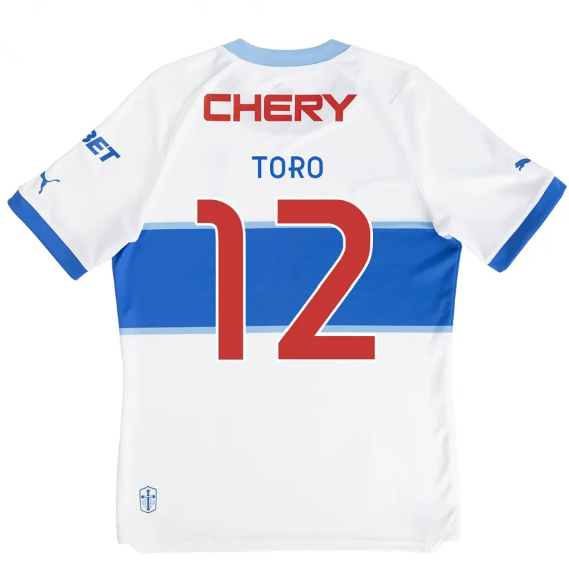 Danxen Enfant Maillot Ian Toro #12 Blanc Bleu Tenues Domicile 2024/25 T-Shirt