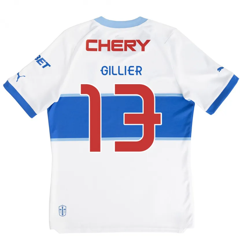 Danxen Enfant Maillot Thomas Gillier #13 Blanc Bleu Tenues Domicile 2024/25 T-Shirt