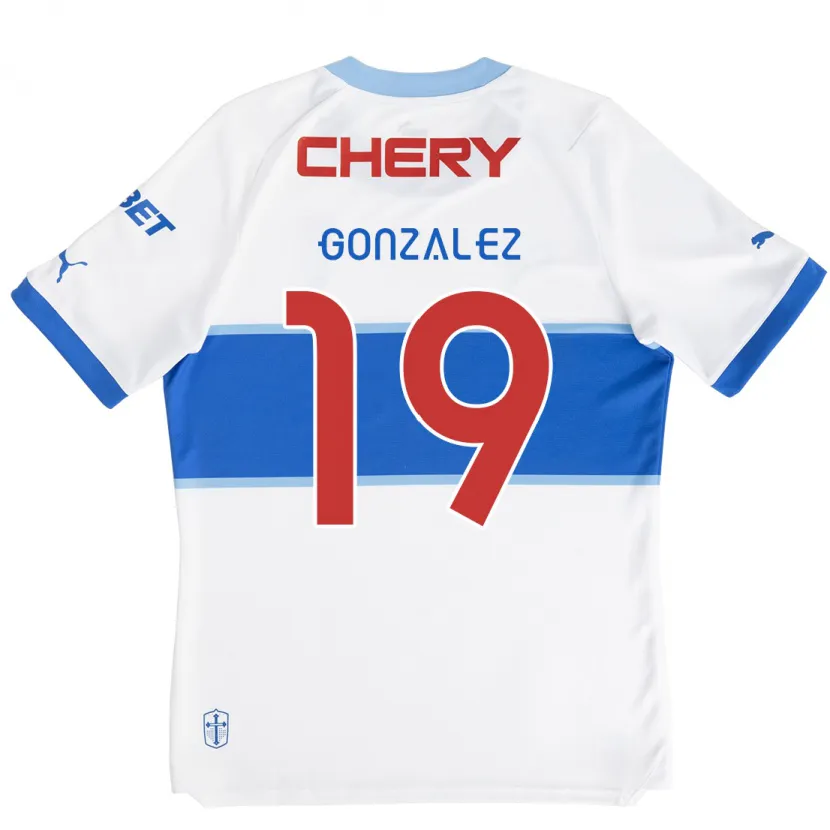 Danxen Enfant Maillot Bryan González #19 Blanc Bleu Tenues Domicile 2024/25 T-Shirt