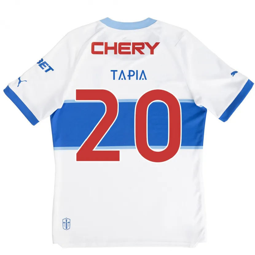 Danxen Enfant Maillot Gonzalo Tapia #20 Blanc Bleu Tenues Domicile 2024/25 T-Shirt