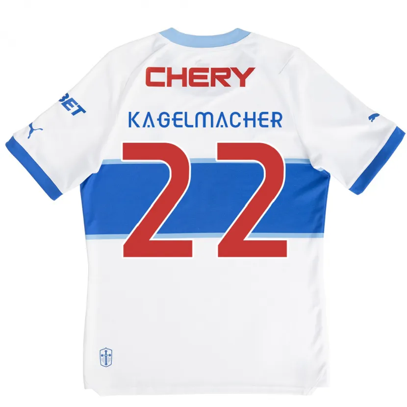 Danxen Enfant Maillot Gary Kagelmacher #22 Blanc Bleu Tenues Domicile 2024/25 T-Shirt