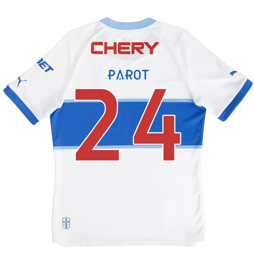 Danxen Enfant Maillot Alfonso Parot #24 Blanc Bleu Tenues Domicile 2024/25 T-Shirt