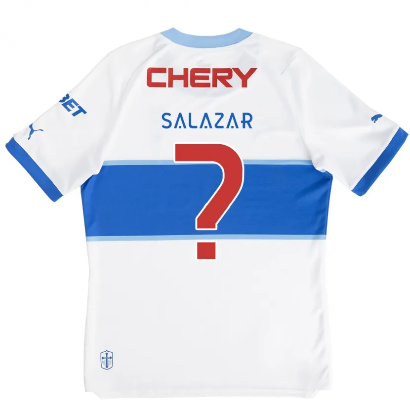 Danxen Enfant Maillot David Salazar #0 Blanc Bleu Tenues Domicile 2024/25 T-Shirt