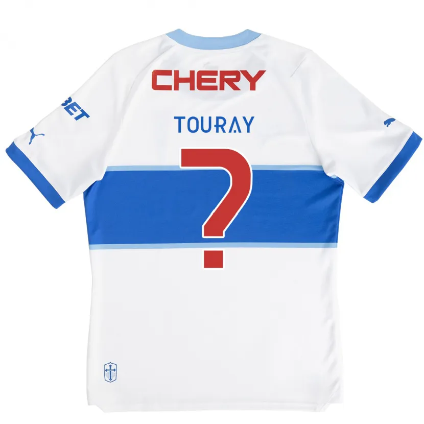 Danxen Enfant Maillot Ousman Touray #0 Blanc Bleu Tenues Domicile 2024/25 T-Shirt