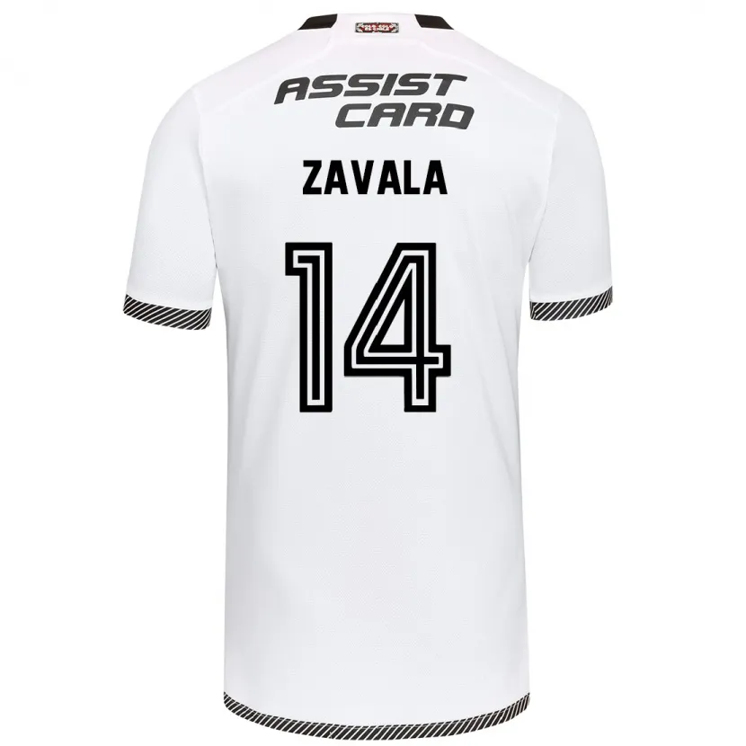 Danxen Enfant Maillot Cristián Zavala #14 Blanc Noir Tenues Domicile 2024/25 T-Shirt