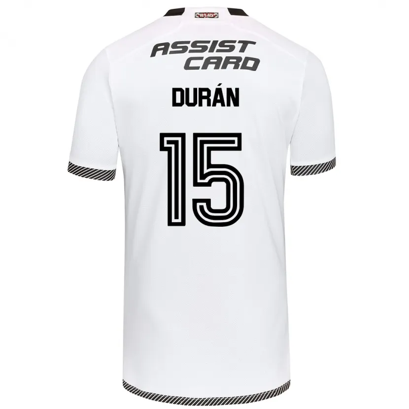 Danxen Enfant Maillot José Durán #15 Blanc Noir Tenues Domicile 2024/25 T-Shirt