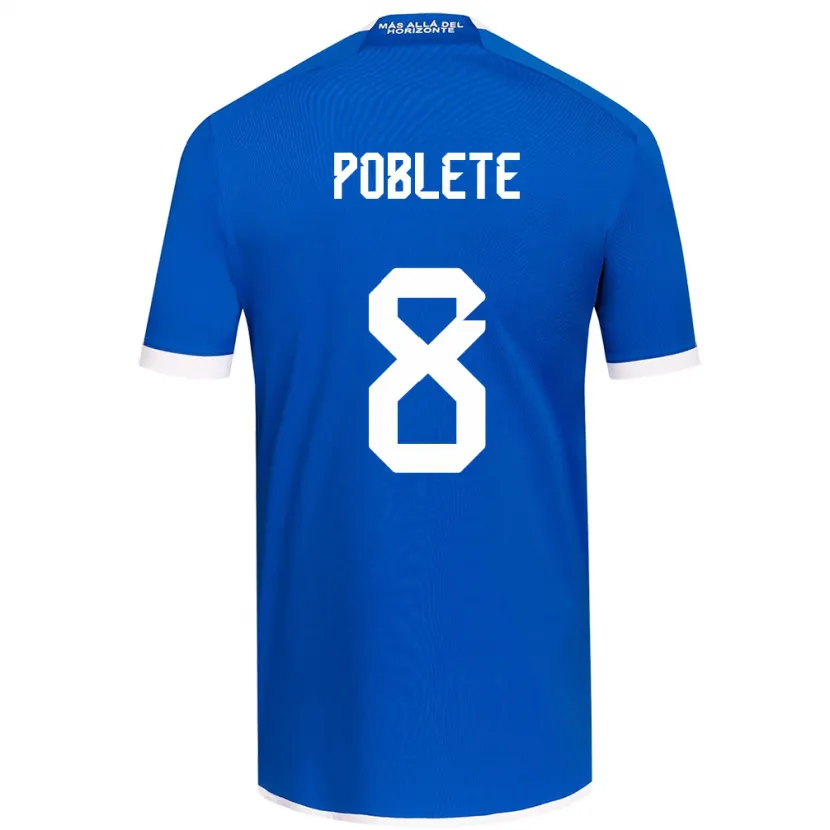 Danxen Enfant Maillot Israel Poblete #8 Bleu Blanc Tenues Domicile 2024/25 T-Shirt