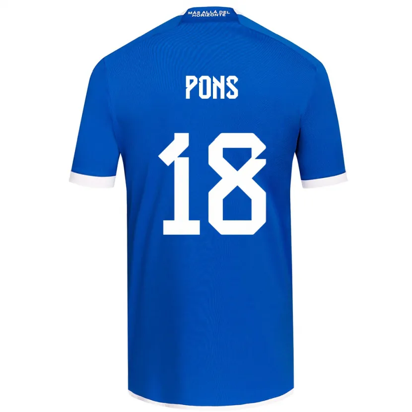 Danxen Enfant Maillot Luciano Pons #18 Bleu Blanc Tenues Domicile 2024/25 T-Shirt