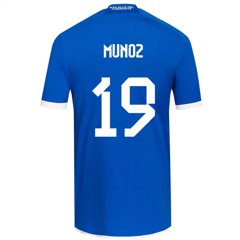 Danxen Enfant Maillot Cristóbal Muñoz #19 Bleu Blanc Tenues Domicile 2024/25 T-Shirt