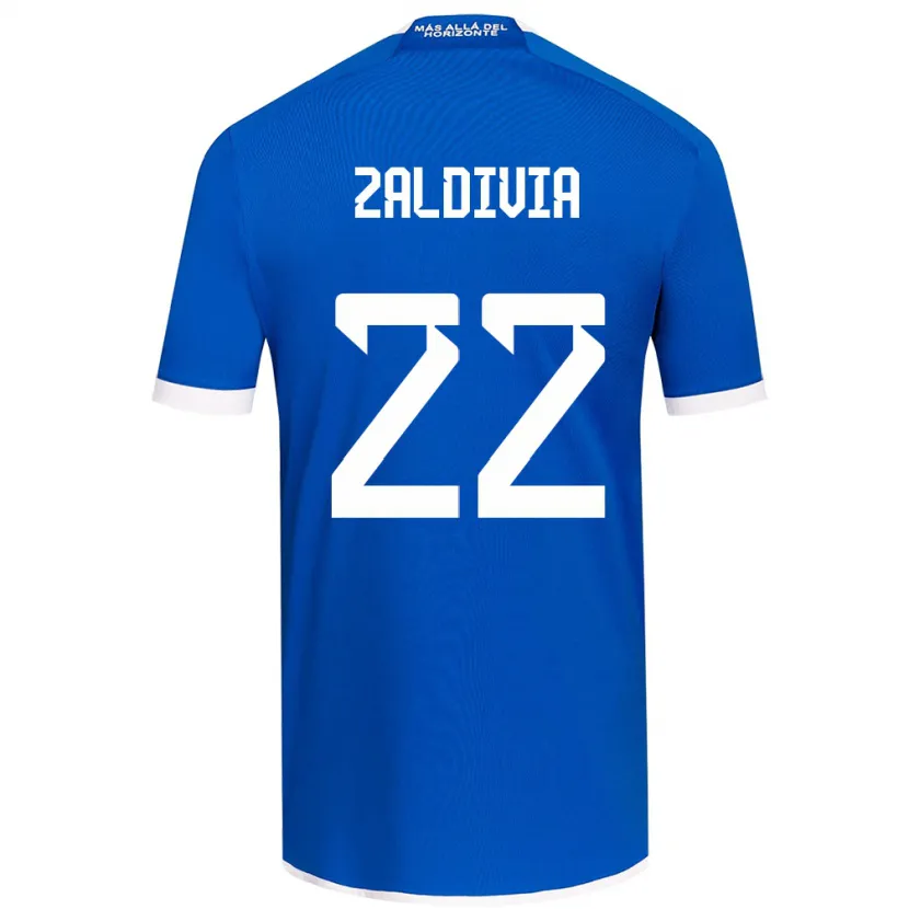 Danxen Enfant Maillot Matías Zaldivia #22 Bleu Blanc Tenues Domicile 2024/25 T-Shirt