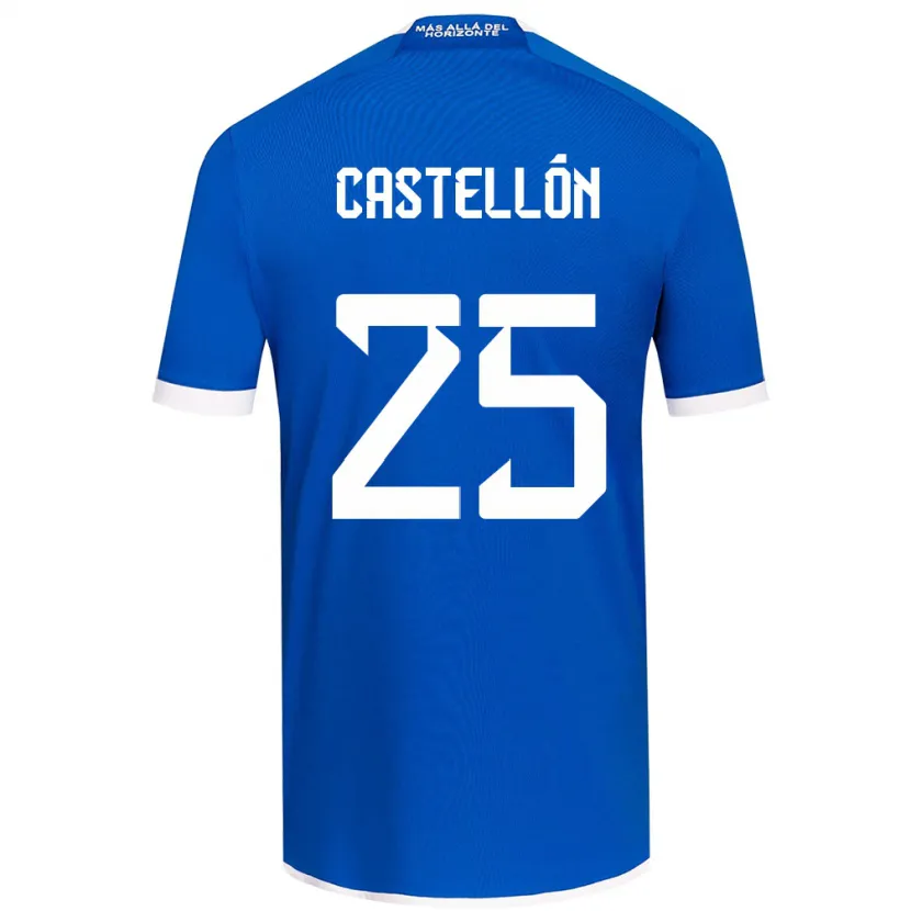 Danxen Enfant Maillot Gabriel Castellón #25 Bleu Blanc Tenues Domicile 2024/25 T-Shirt