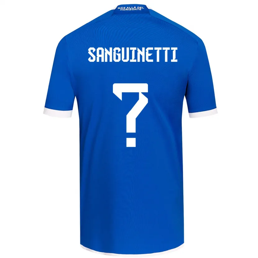 Danxen Enfant Maillot Fernando Sanguinetti #0 Bleu Blanc Tenues Domicile 2024/25 T-Shirt