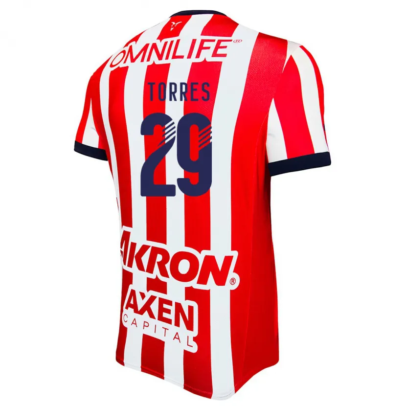 Danxen Enfant Maillot Alan Torres #29 Rouge Blanc Bleu Tenues Domicile 2024/25 T-Shirt