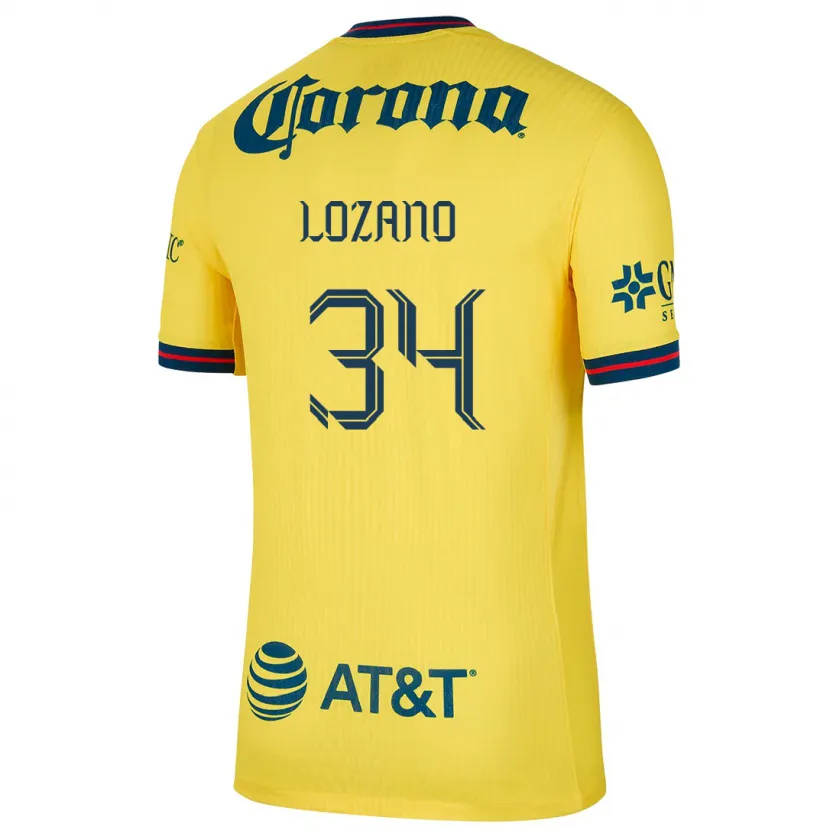 Danxen Enfant Maillot Esteban Lozano #34 Jaune Bleu Tenues Domicile 2024/25 T-Shirt