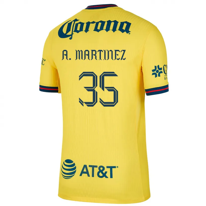 Danxen Enfant Maillot Arturo Martínez #35 Jaune Bleu Tenues Domicile 2024/25 T-Shirt