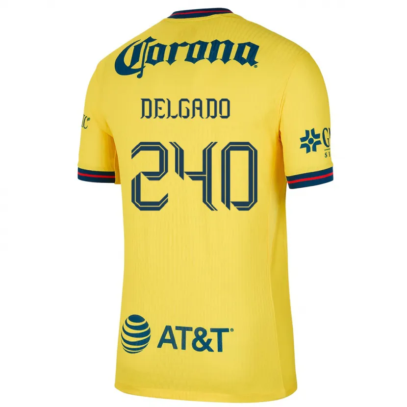 Danxen Enfant Maillot Gael Delgado #240 Jaune Bleu Tenues Domicile 2024/25 T-Shirt