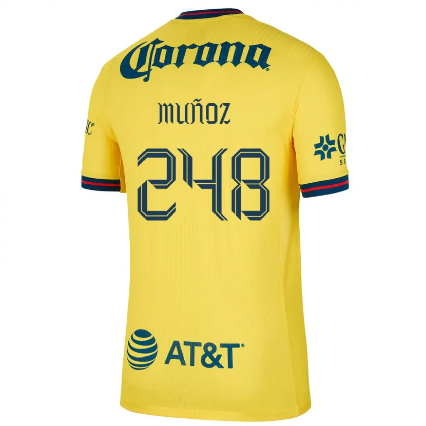 Danxen Enfant Maillot Diego Muñoz #248 Jaune Bleu Tenues Domicile 2024/25 T-Shirt