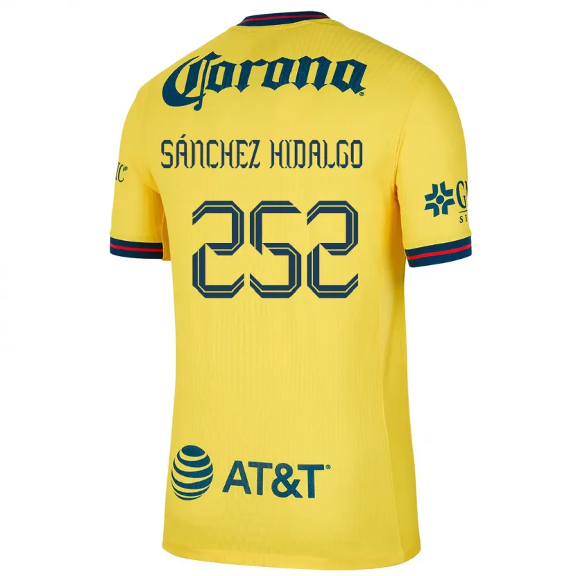 Danxen Enfant Maillot Horacio Sánchez Hidalgo #252 Jaune Bleu Tenues Domicile 2024/25 T-Shirt