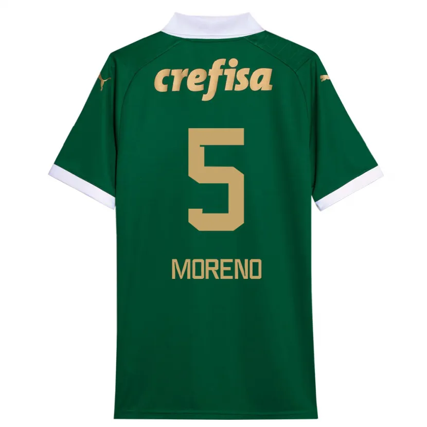 Danxen Enfant Maillot Aníbal Moreno #5 Vert Blanc Tenues Domicile 2024/25 T-Shirt