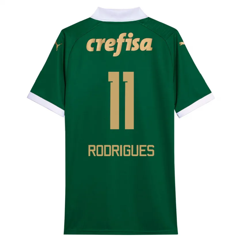 Danxen Enfant Maillot Bruno Rodrigues #11 Vert Blanc Tenues Domicile 2024/25 T-Shirt