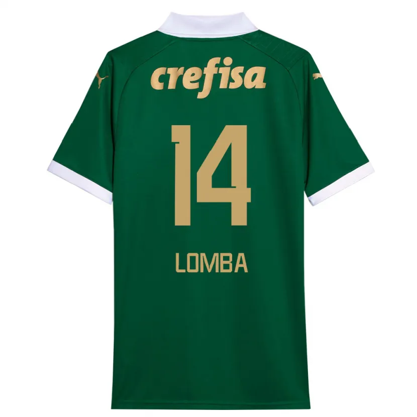 Danxen Enfant Maillot Marcelo Lomba #14 Vert Blanc Tenues Domicile 2024/25 T-Shirt