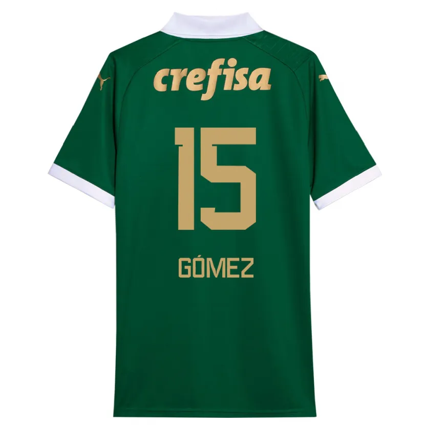 Danxen Enfant Maillot Gustavo Gómez #15 Vert Blanc Tenues Domicile 2024/25 T-Shirt