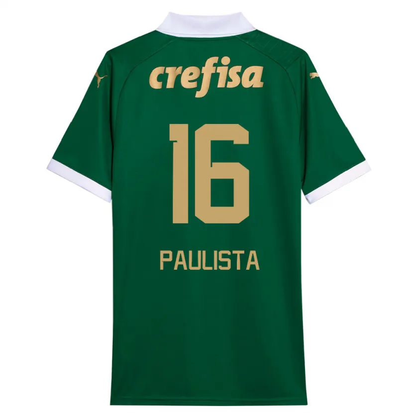 Danxen Enfant Maillot Caio Paulista #16 Vert Blanc Tenues Domicile 2024/25 T-Shirt