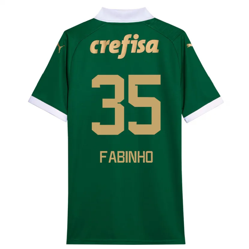 Danxen Enfant Maillot Fabinho #35 Vert Blanc Tenues Domicile 2024/25 T-Shirt