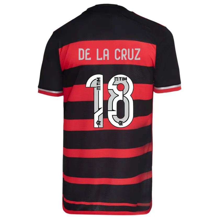 Danxen Enfant Maillot Nicolás De La Cruz #18 Rouge Noir Tenues Domicile 2024/25 T-Shirt