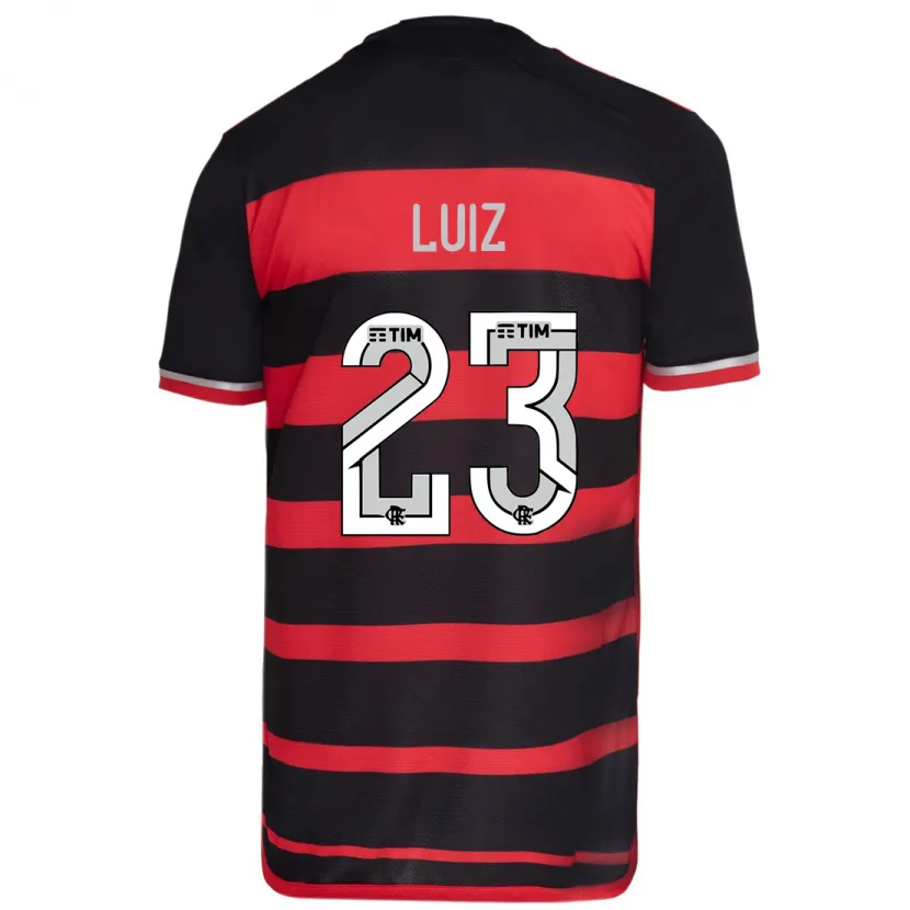 Danxen Enfant Maillot David Luiz #23 Rouge Noir Tenues Domicile 2024/25 T-Shirt