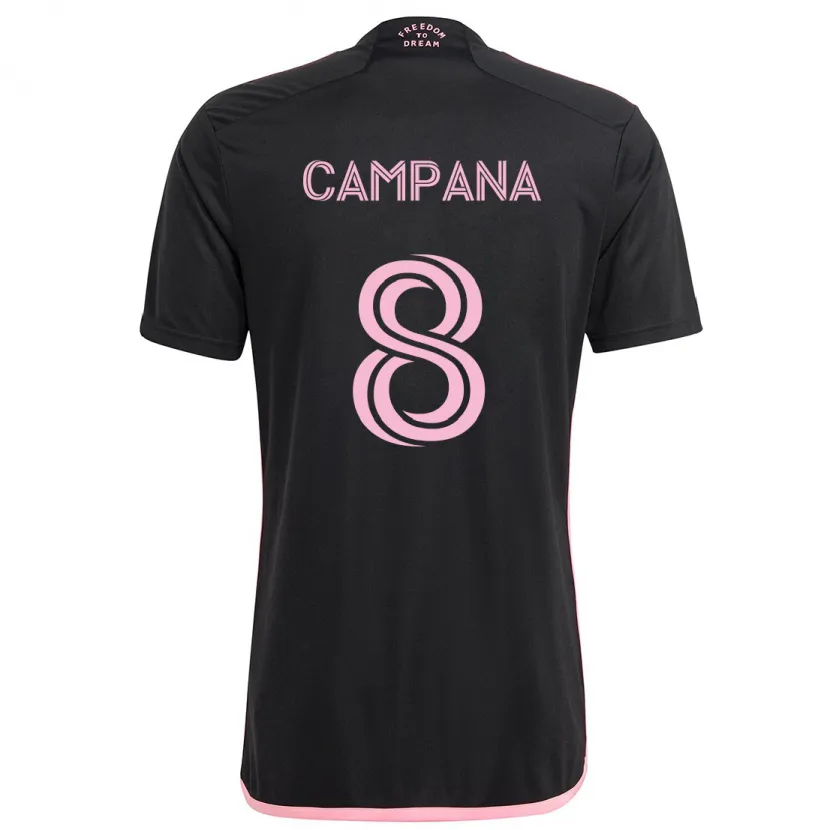 Danxen Enfant Maillot Leonardo Campana #8 Noir Tenues Extérieur 2024/25 T-Shirt