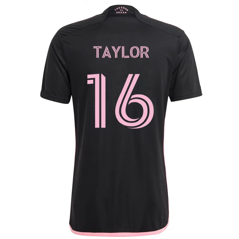 Danxen Enfant Maillot Robert Taylor #16 Noir Tenues Extérieur 2024/25 T-Shirt