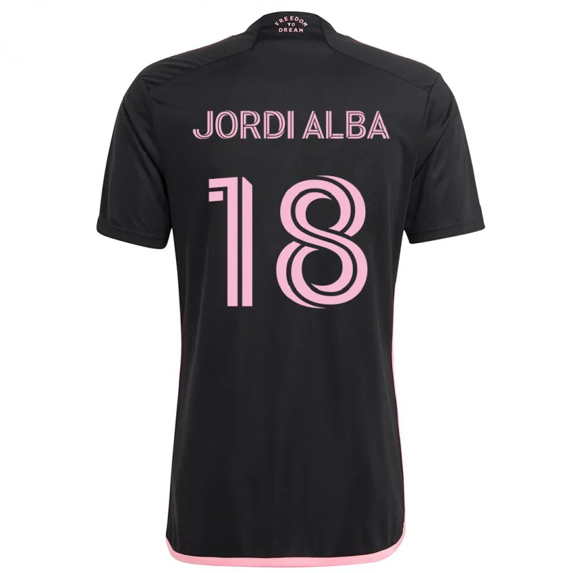 Danxen Enfant Maillot Jordi Alba #18 Noir Tenues Extérieur 2024/25 T-Shirt