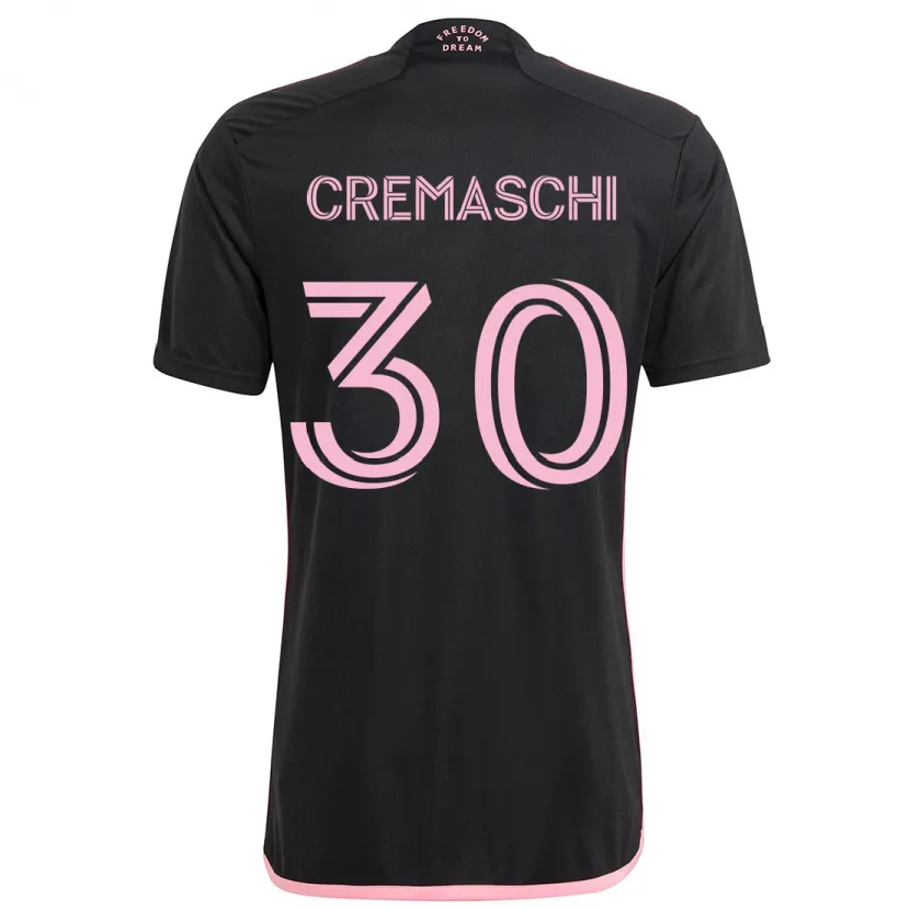 Danxen Enfant Maillot Benja Cremaschi #30 Noir Tenues Extérieur 2024/25 T-Shirt