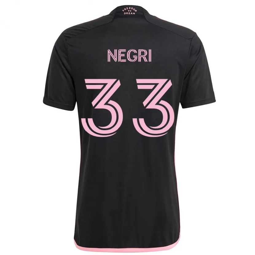 Danxen Enfant Maillot Franco Negri #33 Noir Tenues Extérieur 2024/25 T-Shirt