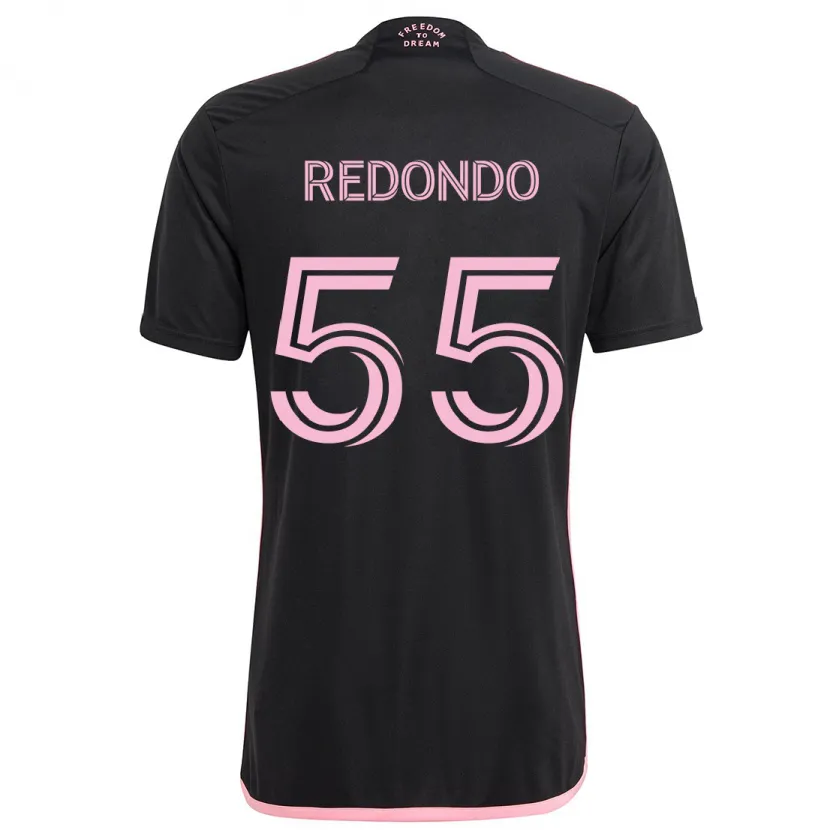 Danxen Enfant Maillot Federico Redondo #55 Noir Tenues Extérieur 2024/25 T-Shirt