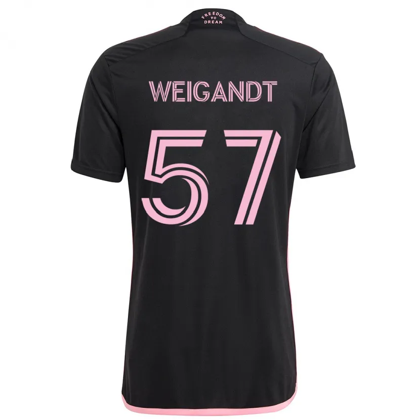 Danxen Enfant Maillot Marcelo Weigandt #57 Noir Tenues Extérieur 2024/25 T-Shirt