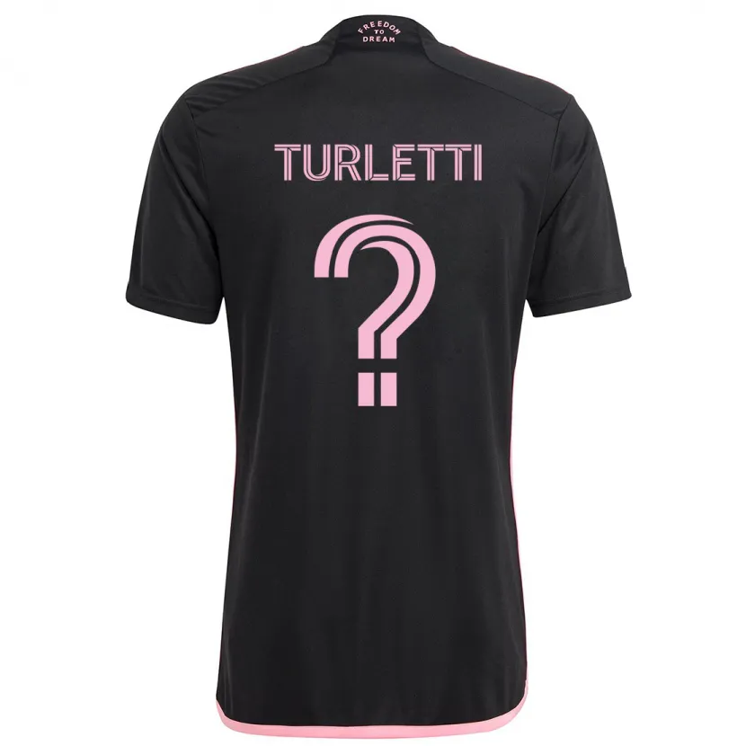 Danxen Enfant Maillot Mateo Turletti #0 Noir Tenues Extérieur 2024/25 T-Shirt