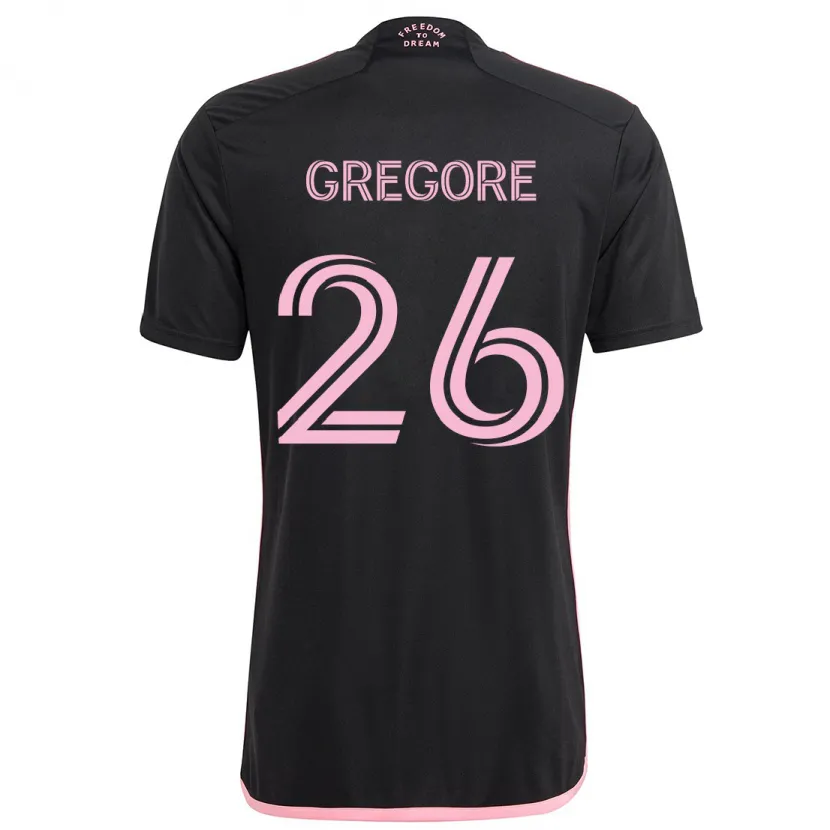 Danxen Enfant Maillot Gregore #26 Noir Tenues Extérieur 2024/25 T-Shirt