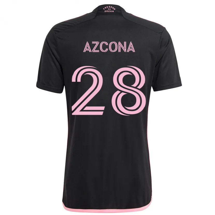 Danxen Enfant Maillot Edison Azcona #28 Noir Tenues Extérieur 2024/25 T-Shirt