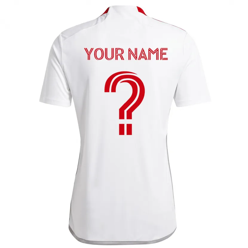 Danxen Enfant Maillot Votre Nom #0 Blanc Rouge Tenues Extérieur 2024/25 T-Shirt