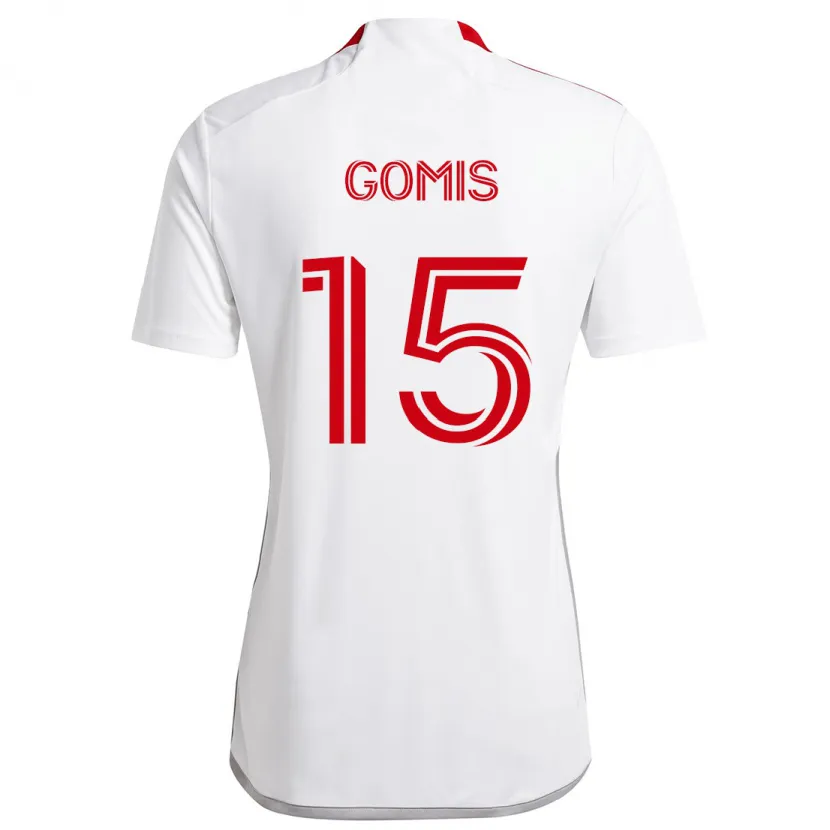 Danxen Enfant Maillot Nicksoen Gomis #15 Blanc Rouge Tenues Extérieur 2024/25 T-Shirt