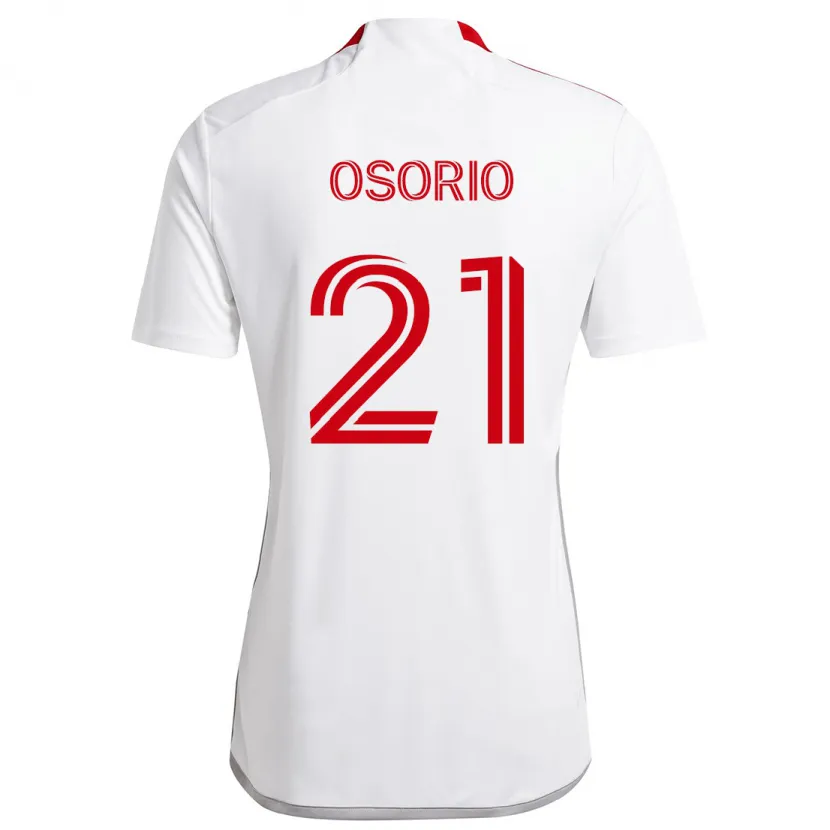 Danxen Enfant Maillot Jonathan Osorio #21 Blanc Rouge Tenues Extérieur 2024/25 T-Shirt