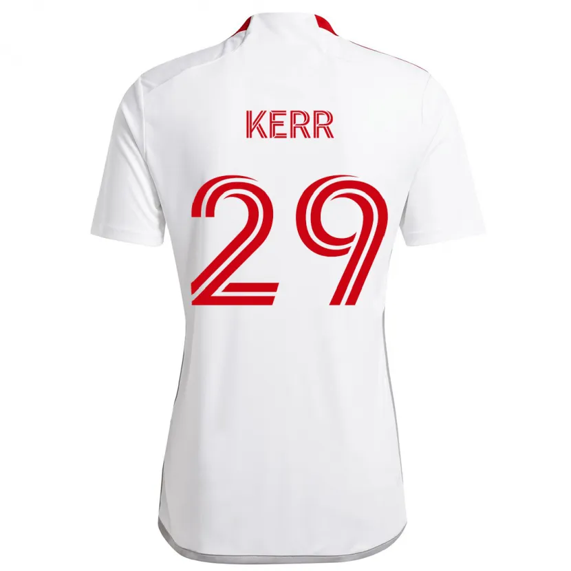 Danxen Enfant Maillot Deandre Kerr #29 Blanc Rouge Tenues Extérieur 2024/25 T-Shirt