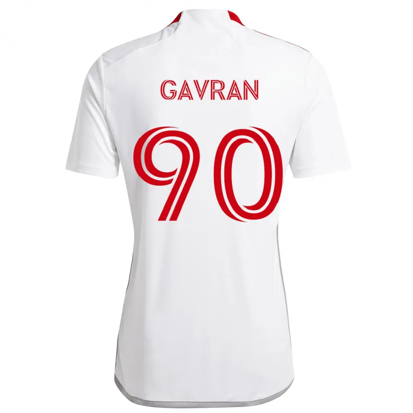 Danxen Enfant Maillot Luka Gavran #90 Blanc Rouge Tenues Extérieur 2024/25 T-Shirt