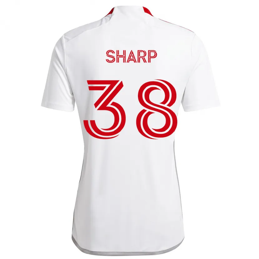 Danxen Enfant Maillot Charlie Sharp #38 Blanc Rouge Tenues Extérieur 2024/25 T-Shirt