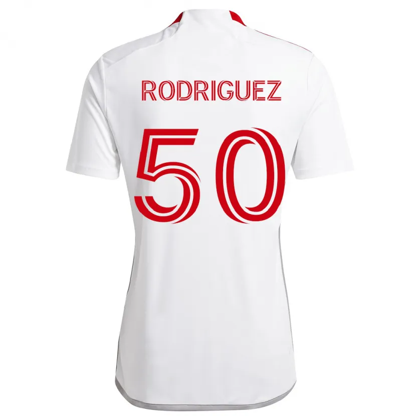 Danxen Enfant Maillot Abraham Rodriguez #50 Blanc Rouge Tenues Extérieur 2024/25 T-Shirt